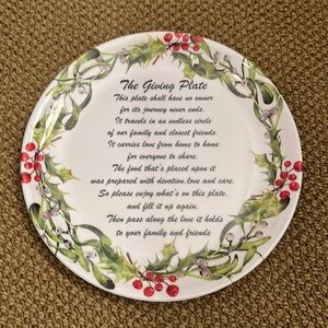 New never used holiday giving plate